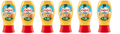 Calvé Salsa Cheddar Tafelsauce Soße Cheddar - Sauce Squeeze Würzsaucen 100% recycelbare Flasche 6x 245ml Original italienisch