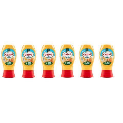 Calvé Salsa Cheddar Tafelsauce Soße Cheddar - Sauce Squeeze Würzsaucen 100% recycelbare Flasche 6x 245ml Original italienisch