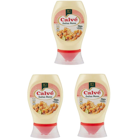 Calvé Salsas Calvé Calve Calvè Salsa rosa mayo Fritessoße Soße Sauce squeeze 225 ml 3x italienisch Original 8712423011861