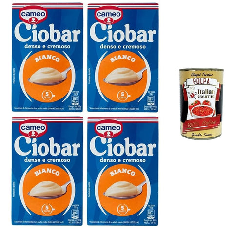 Cameo Ciobar Kakao & Heiße Schokolade Cameo Ciobar Bianco- Pulver Zubereitung für Heiße Weiße Schokolade Hot Chocolate 4x105 g-Packung, jede Packung enthält 5 Beutel à 21 g italienisch Original 8032804040014