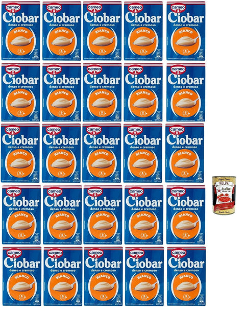Cameo Kakao & Heiße Schokolade Cameo Ciobar Bianco- Pulver Zubereitung für Heiße Weiße Schokolade Hot Chocolate 28x 105g-Packung, jede Packung enthält 5 Beutel à 21g + Italian Gourmet polpa 400g 8003000125317