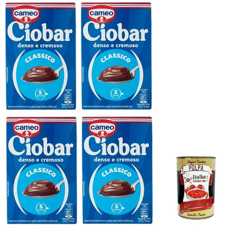 Cameo Kakao & Heiße Schokolade Cameo Ciobar Classico - Pulver Zubereitung für Heiße Schokolade Hot Chocolate 4x 125g Packung, jede Packung enthält 5 Beutel à 25g + Italian Gourmet polpa 400g 8003000024917