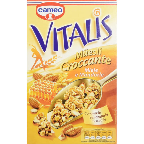 Cameo Vitalis Muesli Croccante miele e mandorle Cerealien Honig, Mandeln 300g 3x Original italienisch