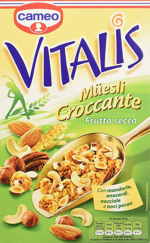 Cameo Müsli 6x Cameo Vitalis Muesli Croccante Frutta Secca Cerealien getrocknete Früchte 300g 8003000181405