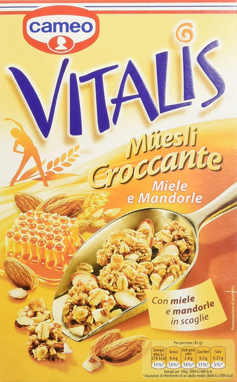 Cameo Müsli 6x Cameo Vitalis Muesli Croccante miele e mandorle Cerealien Honig, Mandeln 300g 8003000181603