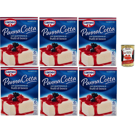 Cameo Mischung für Panna Cotta mit Beeren Garnieren, leicht zubereitete Dessert, die Packung enthält die Form zum Kochen, 6 Portionen, 6x 107 g italienisch Original