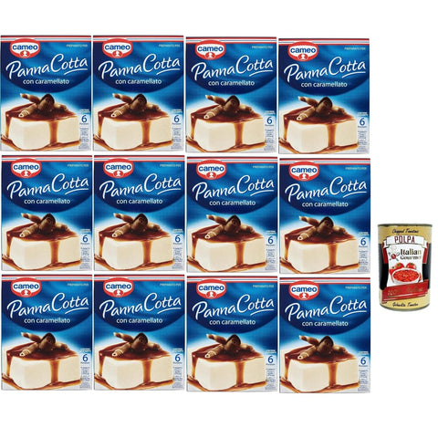 Cameo Pudding- & Dessertpulver Cameo Panna Cotta Mix mit karamellisiertem, leicht zuzubereitendem Dessert, 1 Packung Mix und 1 Packung karamellisiertes, Karton mit 6 Portionen, 12x 97 g Original italienisch inkl. Italian Gourmet Polpa 400g 8032804040014