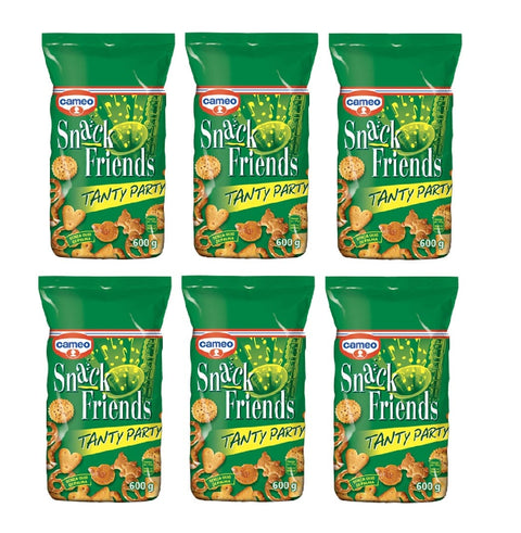 Cameo Snack Salzgebäck 6x Cameo Snack Friends Tanty Party herzhafte Kekse als Aperitif 600 g 8003000138607