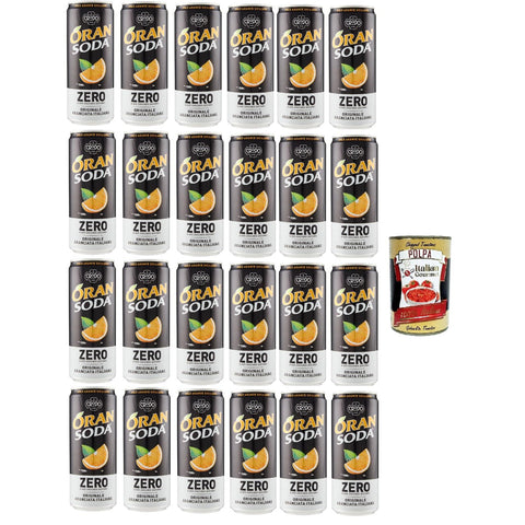 Oransoda Zero Erfrischungsgetränk Orangenlemonade, Ohne Zuckerzusatz, orange soft drink sugar 1 Stk Original italienisch