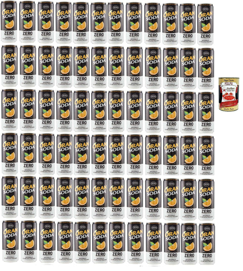 Campari Cola & Limonade Oransoda Zero Erfrischungsgetränk Orangenlemonade, Ohne Zuckerzusatz, orange italian soft drink sugar free, 72x 33cl + Italian Gourmet polpa 400g 8057192002901