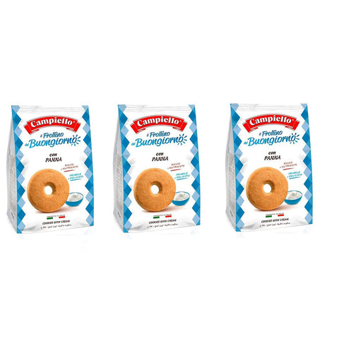 Campiello i Biscotti del Buongiorno Frollini alla panna Sahne Shortbread Kekse mit Sahne biscuits cookies 100% 3x700g Original italienisch