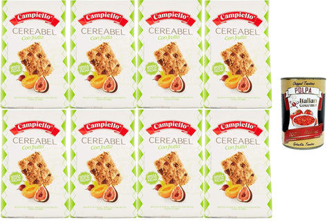 Campiello Kekse Campiello Cereabel biscotti frollini ai cereali con frutta senza olio di palma Cereabel Müsli-Mürbteigkekse mit Früchten ohne Palmöl 8x220 gr+ Italian Gourmet polpa 400g 8000590105200