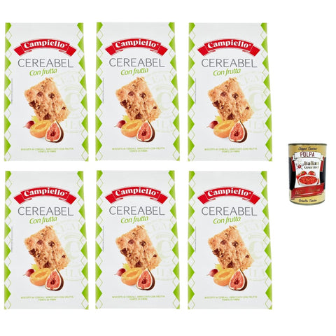 Campiello Kekse Campiello Cereabel con frutta Kekse Müsli mit Früchte Cereebel Früchte Cereal with fruit fur Frühstück 6x220 g italienisch Original + kostenlos polpa 400 g 8000590105200