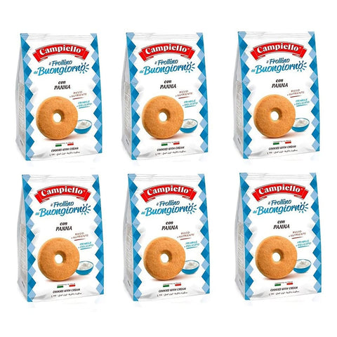 Campiello Kekse Campiello i Biscotti del Buongiorno Frollini alla panna Sahne Shortbread Kekse mit Sahne 700g biscuits cookies 100% Italienische Kekse 6x Original italienisch 8000590107105