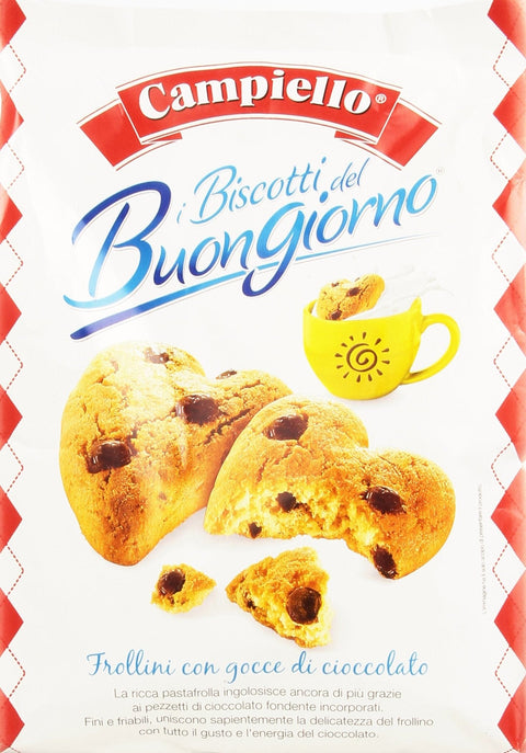 Campiello i Biscotti del Buongiorno Frollini con gocce di cioccolato Shortbread mit Schokoladenstückchen biscuits cookies 100% Kekse 700g Original italienisch
