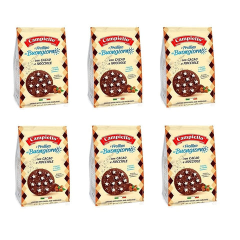 Campiello Kekse Campiello Il Frollino del Buongiorno con cacao e nocciole Shortbread mit Kakao und Haselnüssen 350g biscuits cookies 100% Italienische Kekse 350g 6x Original italienisch 8000590113113