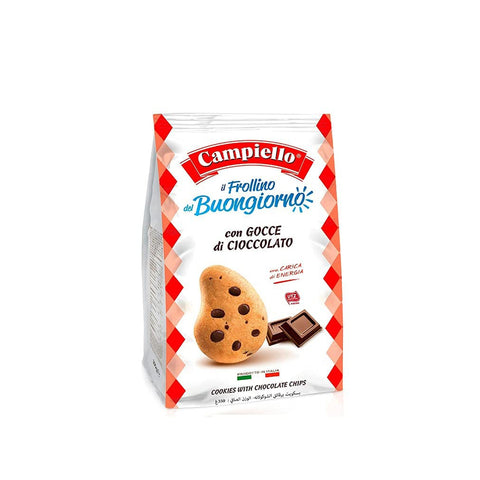 Campiello Il Frollino del Buongiorno con gocce di cioccolato Shortbread mit Schokoladenstückchen 350 g biscuits cookies 100% Italienische Kekse 350 g italienisch Original