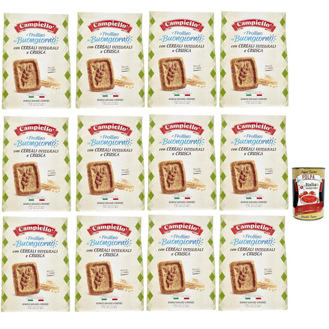 Campiello il Frollino del Buongiorno con Cereali Integrali e Crusca, Shortbread mit Vollmorde und Kleie 12x700g Original italienisch Kekse