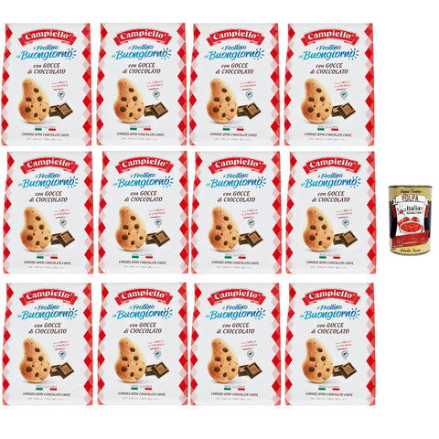 Campiello Il Frollino del Buongiorno con gocce di cioccolato Shortbread mit Schokoladenstückchen. biscuits cookies 100% Italienische Kekse 12x 700 g italienisch Original