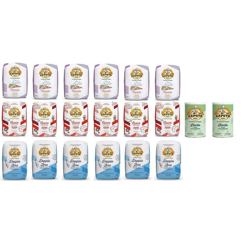 Caputo Brot Caputo Testpaket Farina Molino Caputo Nuvola Classica Cuoco Weichweizenmehl Pizzamehl Mehl ( 18x1 kg ) + 2 Caputo Lievito Hefe 100 g italienisch Original 8014601028747