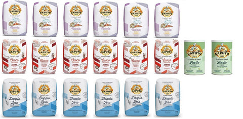 Caputo Brot Testpaket Farina Molino Caputo Nuvola Classica Cuoco Weichweizenmehl Pizzamehl Mehl ( 18 x 1kg ) + 2 Caputo Lievito Hefe 100g 8014601028747