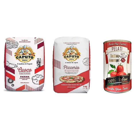 Caputo Farina Molino Caputo Cuoco Pizzeria Pizza Napoli ( Pomodori 100% Pelati Ganze Geschälte Pflaume Tomaten 2x 1kg + 400g italienisch Original