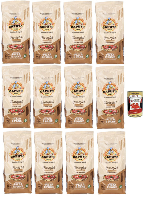Caputo Koch- & Backzutaten Caputo Fioreglut, Vorbereitet für glutenfreie Ofenprodukte mit geschlucktem Weizenstärke, Dextrose, Maisstärke, Buchweizenmehl, Reisstärke, Psyllium -Samenfaser, 12x 1 kg + Italian Gourmet polpa 400g 8014601651969