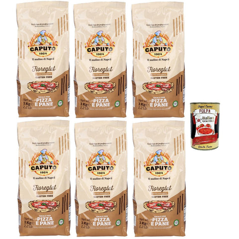 Caputo Fioreglut, Vorbereitet für glutenfreie Ofenprodukte mit geschlucktem Weizenstärke, Dextrose, Maisstärke, Buchweizenmehl, Reisstärke, Psyllium Samenfaser, 6x 1 kg italienisch Original