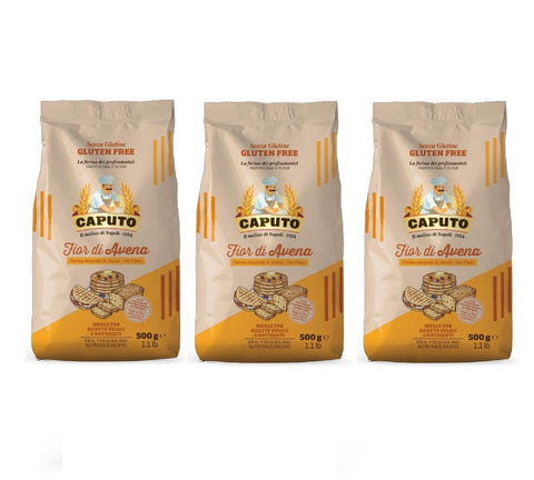Caputo Teffmehl 3x Caputo Fior di Avena Vollkorn-Hafermehl, glutenfrei, 500 g