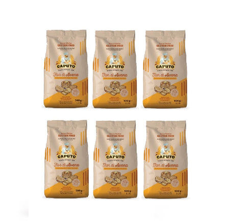 Caputo Teffmehl 6x Caputo Fior di Avena Vollkorn-Hafermehl, glutenfrei, 500 g