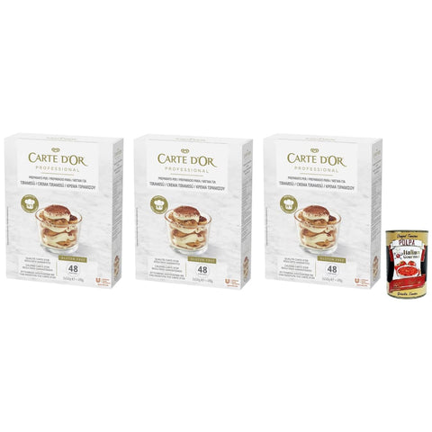 Carte d'Or Koch- & Backzutaten Carte d'Or Carte d’Or Professional Pulvermischung für Tiramisu-Creme Glutenfrei 490 g 3x italienisch Original Pastasauce + kostenlos Polpa di Pomodoro 400 g Dose 8720182776303
