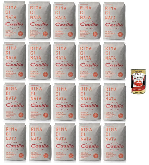 Casillo Koch- & Backzutaten 20x Casillo Semola di Grano Duro Rimacinata Nachgemahlener Hartweizengrieß 1 kg+ Italian gourmet polpa 400g 8033971741087