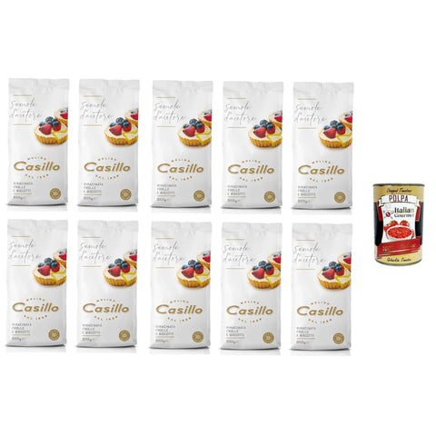 Casillo Mehl Casillo Molino Semola D'Autore Farina di semola rimacinata per Pasta Frolla e Biscotti Nachgemahlenes Grießmehl für Mürbeteig und Kekse 10x500 gr italienisch Original 8032804040014