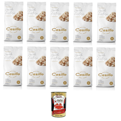 Casillo Molino Semola D'Autore Farina di semola rimacinata integrale per pasta Vollkorn Grießmehl für Nudeln 10x500 gr italienisch Original