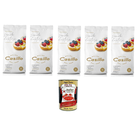 Casillo Molino Casillo Semola D'Autore Farina di semola rimacinata per Pasta Frolla e Biscotti Nachgemahlenes Grießmehl für Mürbeteig und Kekse 5x500 g