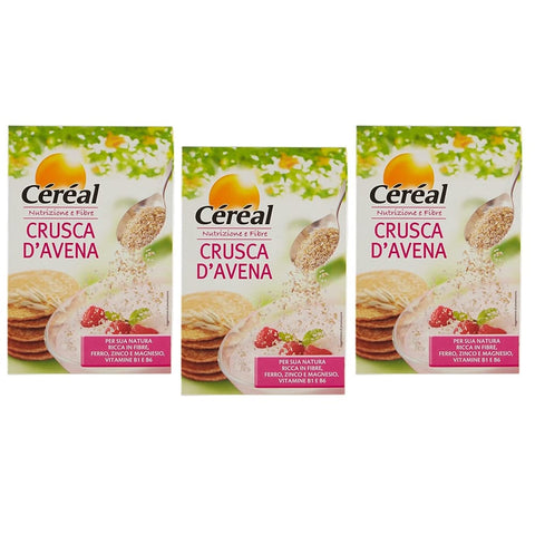 Céréal Ballaststoffe Céréal Crusca di Avena Haferkleie,Proteinquelle, ballaststoffreich,zur Förderung des Darmwohlbefindens, 400g 3x Original italienisch inkl. Italian Gourmet Polpa di Pomodoro 400g Dose 8032804040014