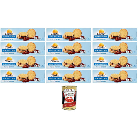 Céréal Kaltes Müsli Céréal Senza Zuccheri Fior Di Cacao Ohne Zucker Kakaoblüte – 35% gesättigtes Fett 12x185 gr italienisch Original 8032804040014