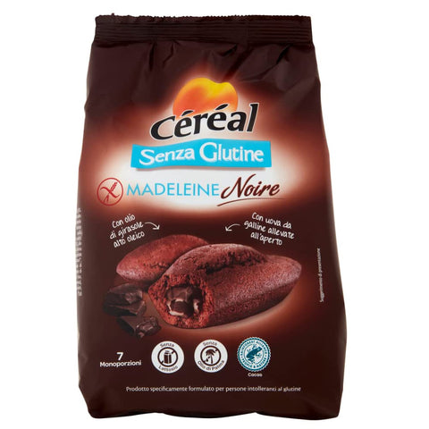 Céréal Kekse Céréal Madeleine Noire Senza Glutine Süßer Snack mit Kakaofüllung Glutenfrei 200 g Beutel Kekse italienisch Original 3175681099647