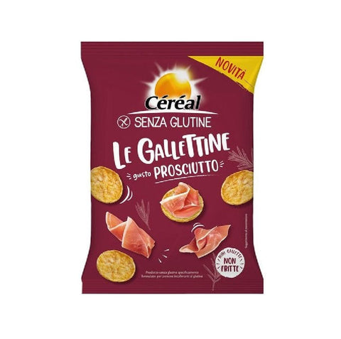 Céréal Reiskuchen 4x Cereal Le Gallettine al prosciutto Mini glutenfreie Kekse mit Schinkengeschmack 70gr