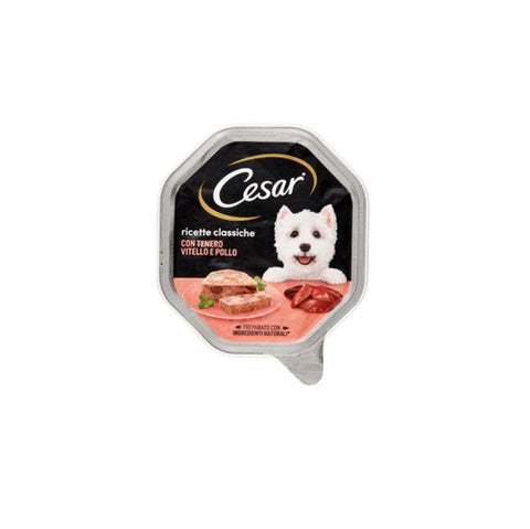 Cesar Produkte für Haustiere Cesar Tenero Vitello e Pollo cibo per cani Nassfutter für Hunde in der Schale mit zartem Kalbfleisch und Huhn 150 g - SONDERANGEBOT 4008429012617