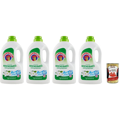 Chante Clair Color- & Feinwäsche Chante Clair Lavatrice Weißer Moschus Detersivo Liquido Flüssigwaschmittel für die Waschmaschine Waschmittel Formel mit Entfetter 28 Wäschen 4x 1260 ml italienisch Original