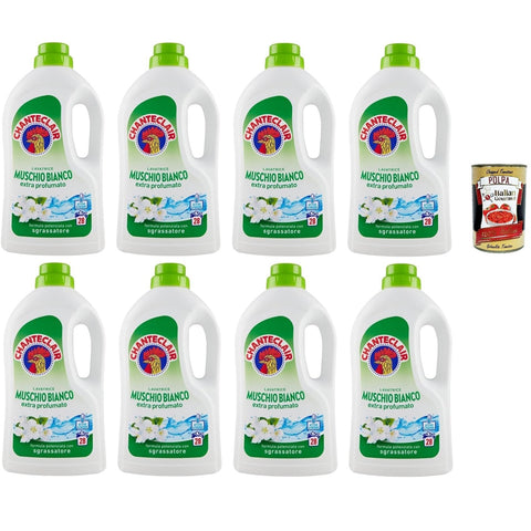 CHANTECLAIR Lavatrice Weißer Moschus Detersivo Liquido Flüssigwaschmittel für die Waschmaschine Waschmittel 8x1260ml Original italienisch Haushalt