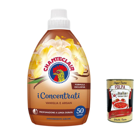 Chante Clair i Concentrati Ammorbidente Vaniglia E Argan, Weichspüler mit Vanille und Argan 1000 ml lang anhaltender Duft 50 Wäschen Waschmittel + Itlaian Gourmet polpa 400 g italienisch Original