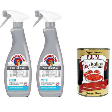 Chante Clair Professional Vetri, wirksam gegen Flecken, Smogspuren und Fingerabdrücke, 2 x 700 ml italienisch Original
