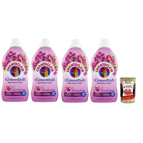 Chante Clair Weichspüler Chante Clair i Concentrati Ammorbidente Orchidea e Fico, Weichspüler mit Orchidee und Fig 4x 1140 ml lang anhaltender Duft 57 Wäschen Waschmittel + Itlaian Gourmet polpa 400 g italienisch Original 8032804040014