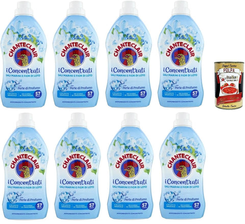 Chante Clair Weichspüler Chanteclair I Concentrati - Konzentrierter Weichspüler, Duft nach Meersalz und Lotusblume, für weiche und duftende Kleidung – 57 Wäschen 8x 1140ml & Italian Gourmet polpa 400g 8015194522506