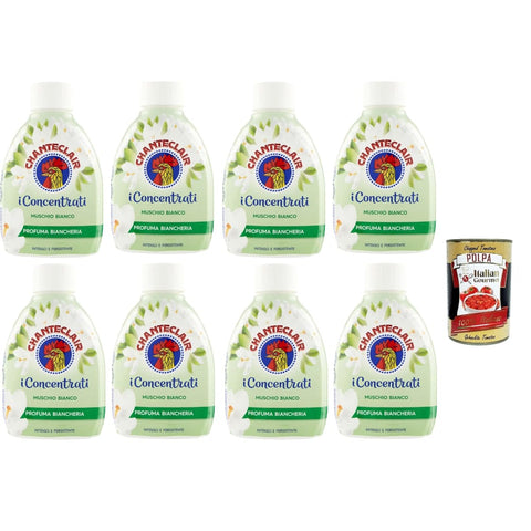 CHANTECLAIR Weichspüler CHANTECLAIR I Concentrati, Profuma biancheria,muschio bianco, Duft Leinen, Weißer Moschus 8x 220 ml & Italian Gourmet polpa 400g Original italienisch 8032804040014