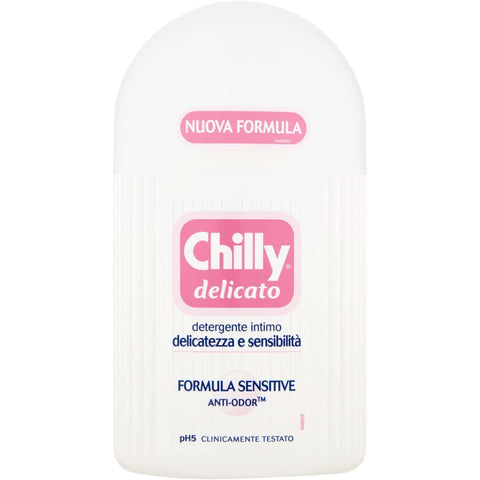 Chilly Delicato, Delicate Intimate Cleanser, Reiniger für die Intimhygiene mit Anti Geruchs Molekül Sanfte und beruhigende Formel PH 5, 200 ml italienisch Original