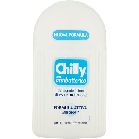 Chilly Intimreiniger mit antibakterieller Wirkung Intimhygienereiniger mit Abwehr und Schutzwirkung Thymian und Salbeiduft - PH 5 200 ml 6x italienisch Original