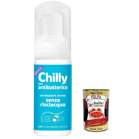 Chilly Senza Risciacquo Antibatterico Intimreiniger ohne Ausspülen zur Verwendung außerhalb des Hauses auf Toilettenpapier pH5-Mousse-Formel 100 ml 6x